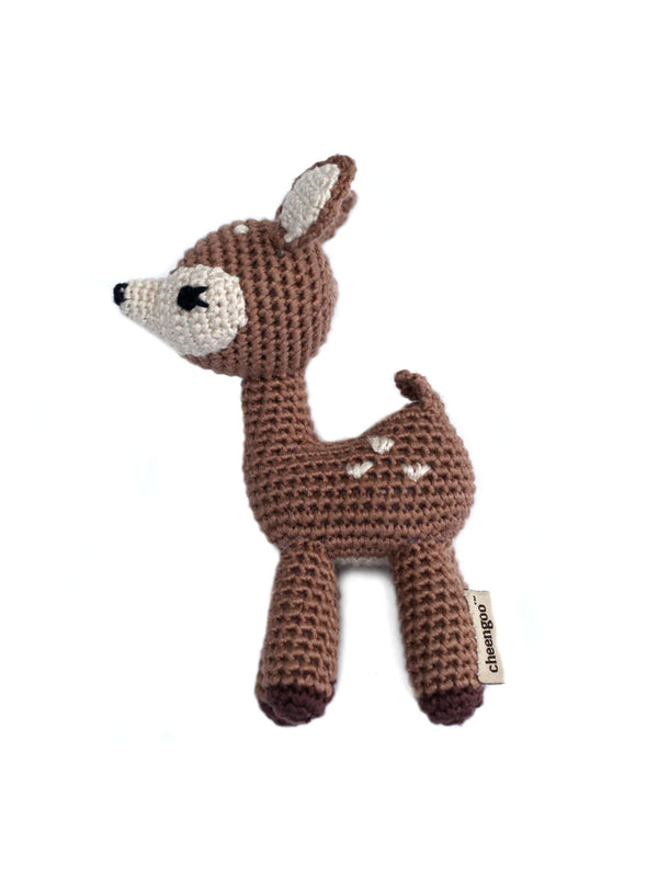 Fawn Rattle Baby : Toys : Plush + Crinkle Cheengoo Fawn Rattle for Babies and Kids | Colored Organics®