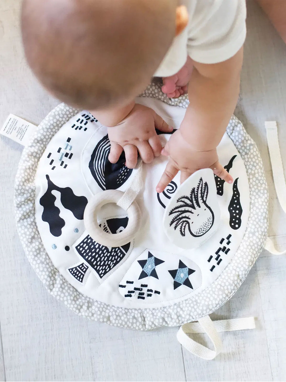 Organic Activity Pad Baby : Toys : Plush + Crinkle Wee Gallery Organic Cotton Baby Activity Pad | Colored Organics®