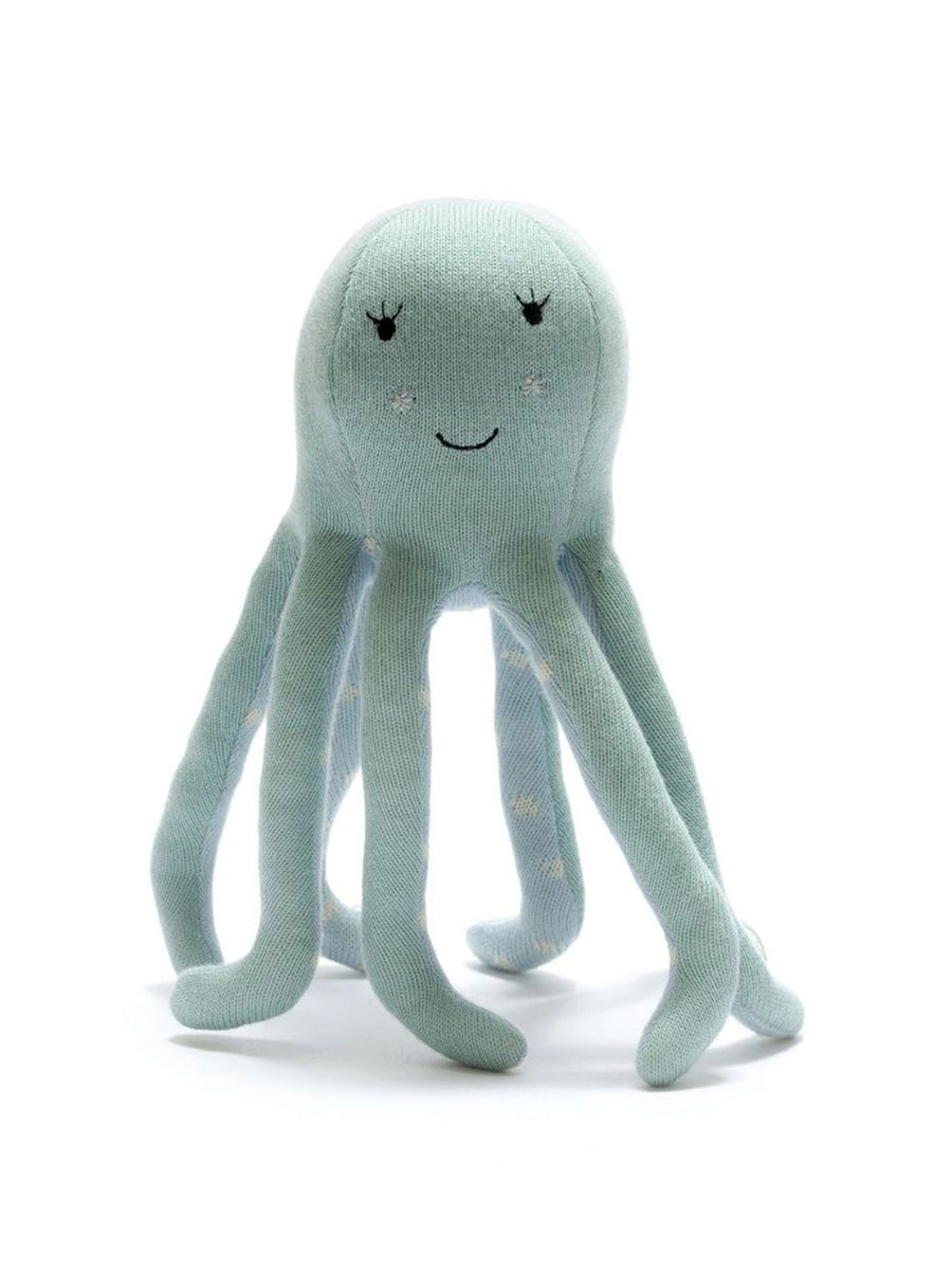 Organic Cotton Knitted Octopus Baby : Toys : Plush + Crinkle Best Years Ltd Organic Knitted Octopus for Baby | Colored Organics®