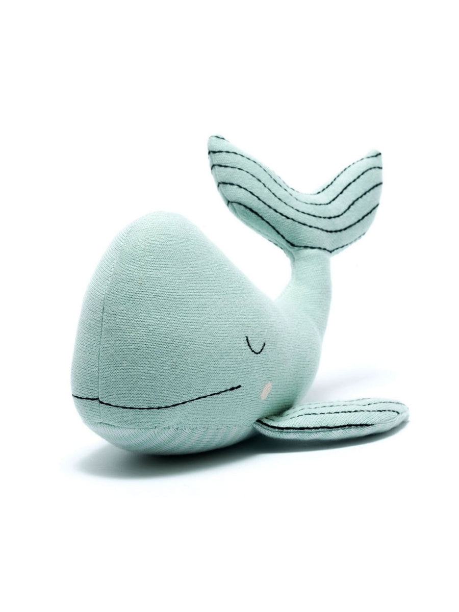 Organic Cotton Knitted Whale Baby-Kids : Toys : Plush + Crinkle Best Years Ltd Organic Knitted Whale for Baby | Colored Organics®