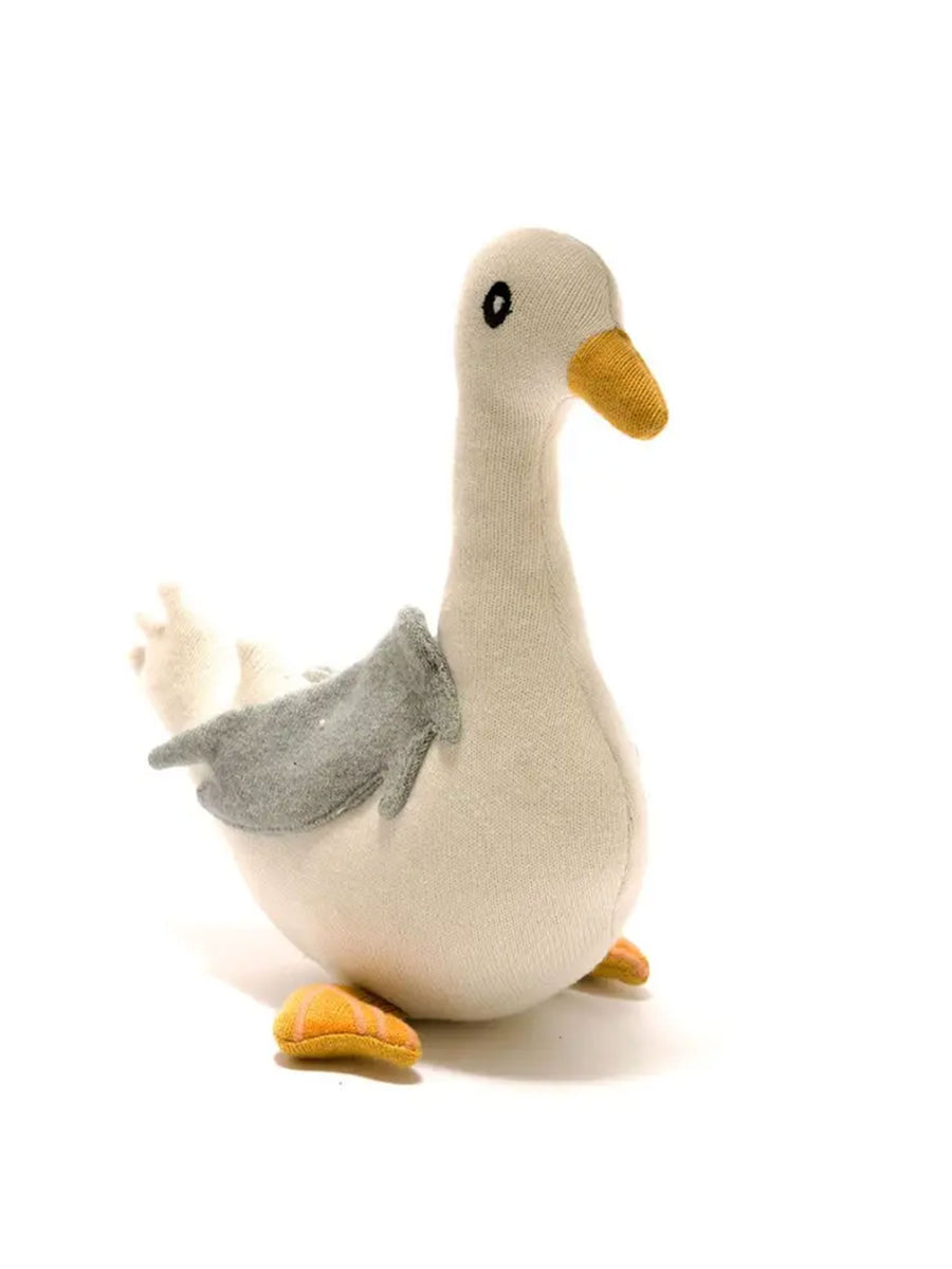 Organic Cotton Knitted Seagull Baby-Kids : Toys : Plush + Crinkle Best Years Ltd Organic Knitted Seagull for Baby | Colored Organics®