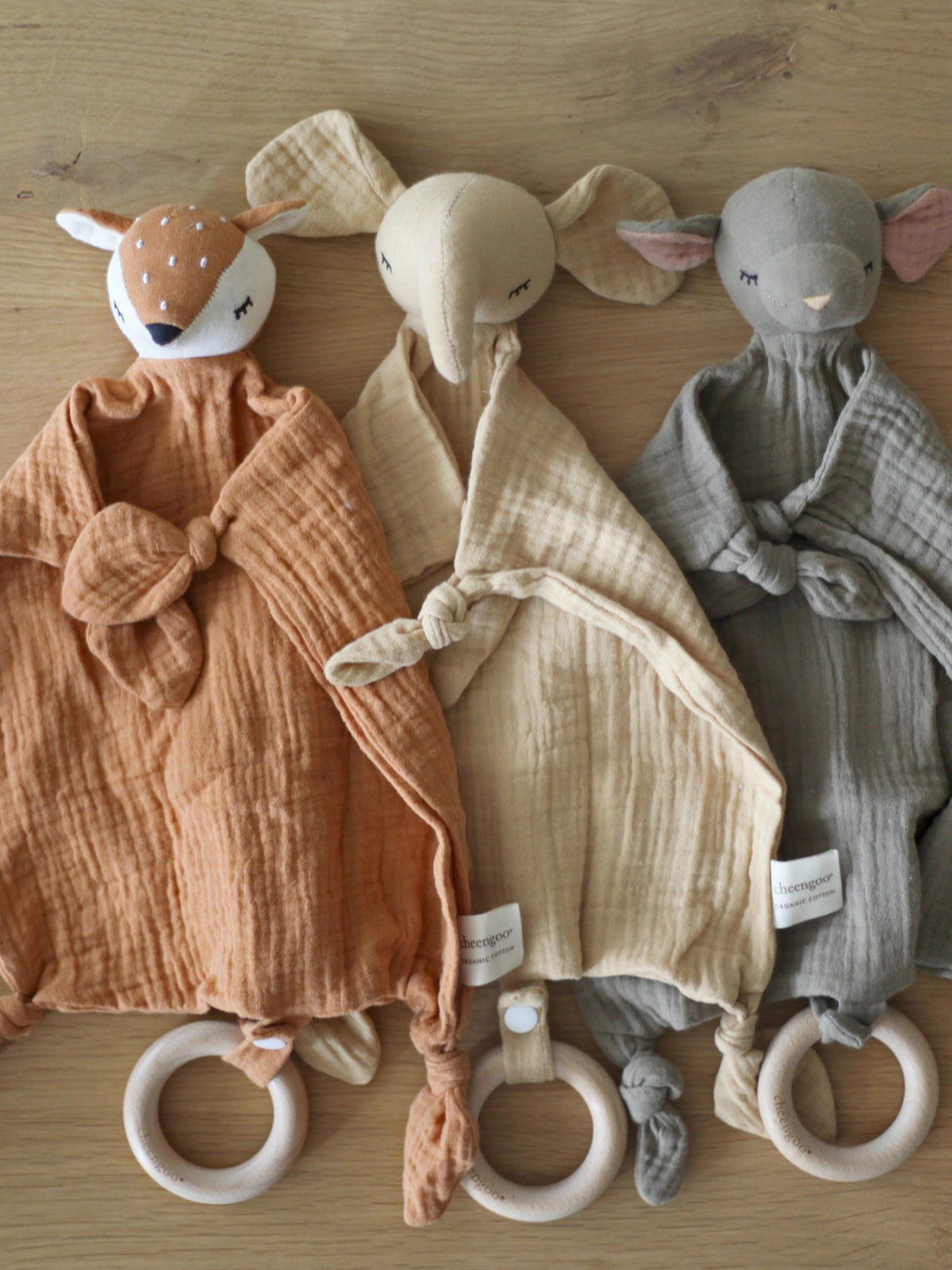 Organic Snuggle Lovie Blanket - Elephant Baby : Toys : Plush + Crinkle : Teethers Cheengoo Organic Bamboo Elephant Lovey for Baby | Colored Organics®