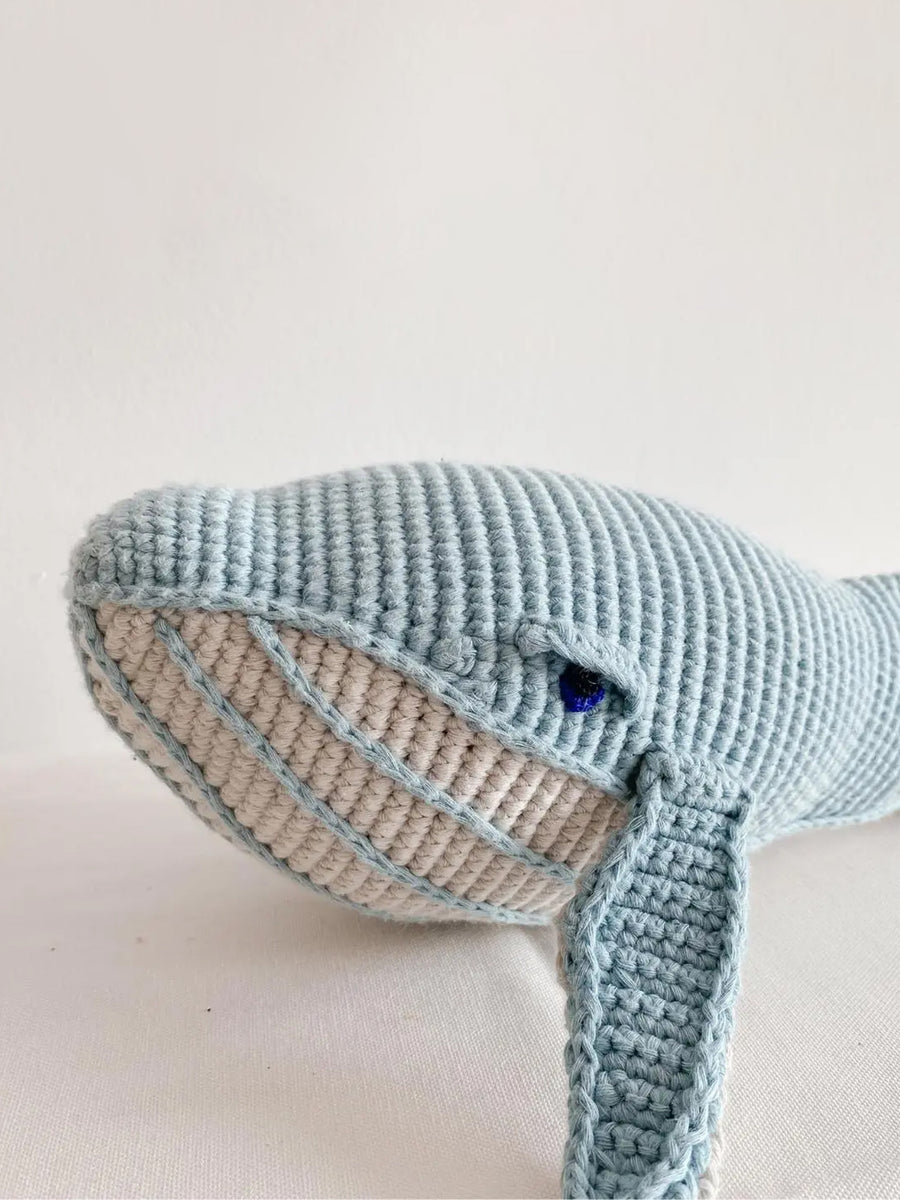 Organic Stuffed Whale Toy Baby : Toys : Plush + Crinkle BEBEMOSS Organic Stuffed Whale Toy, Hand-Crochet | Colored Organics®