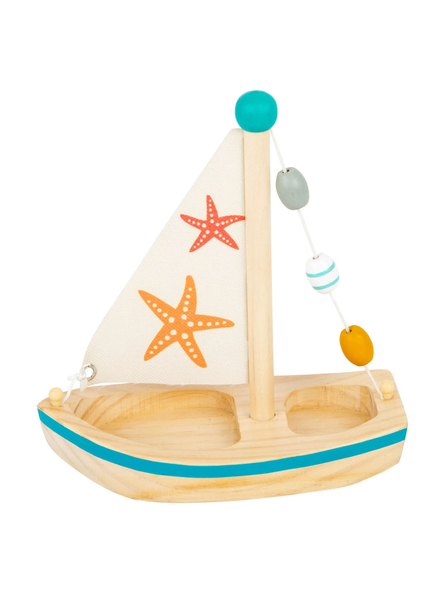 Sailboat Water Toy Baby : Nursery : Bath : Toys : Learning Hauck Toys Wooden Baby Sailboat Bath and Water Toy | Colored Organics®