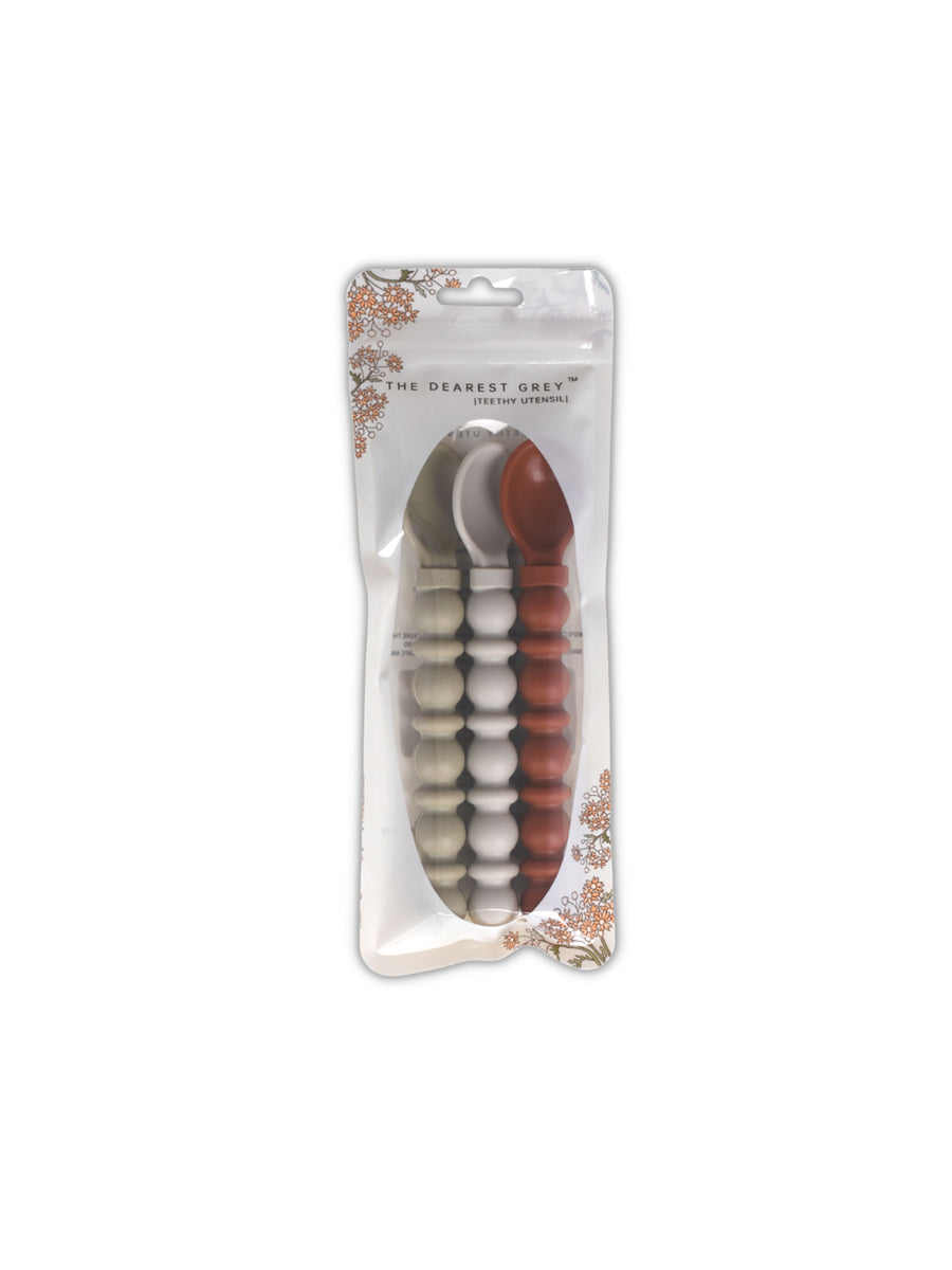 Silicone Teethy Utensil Baby-Kids : Gear : Feeding The Dearest Grey Silicone Teethy Utensil for Baby | Colored Organics®