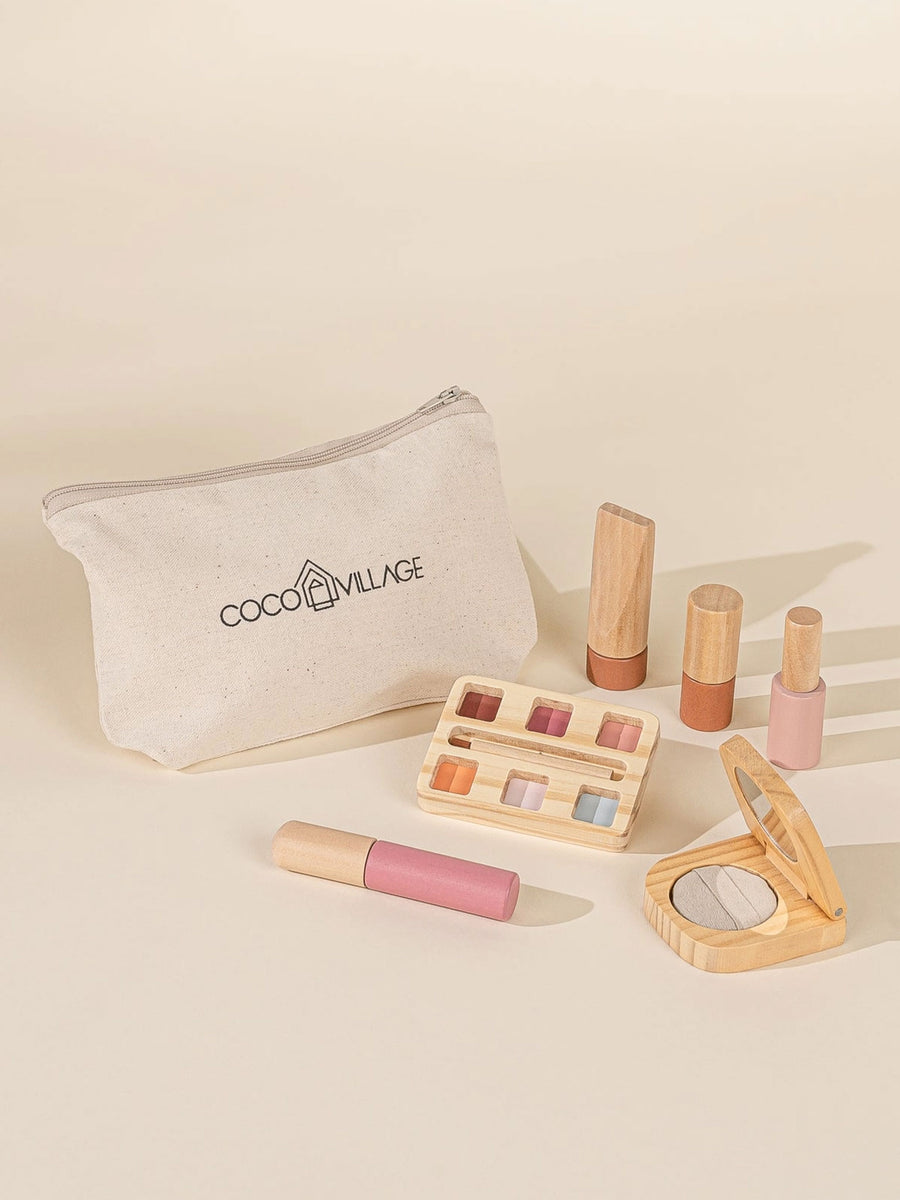 Wooden Beauty Set Baby-Kids : Toys : Pretend Play Coco Village Wooden Beauty Set for Babies and Kids | Colored Organics®
