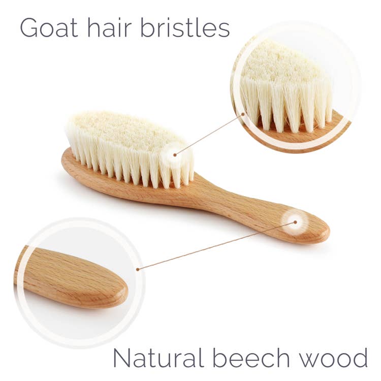 Wooden Hair Brush Set Baby : Nursery : Bath Natemia Non-Toxic Wooden Baby Hair Brush Set | Colored Organics®