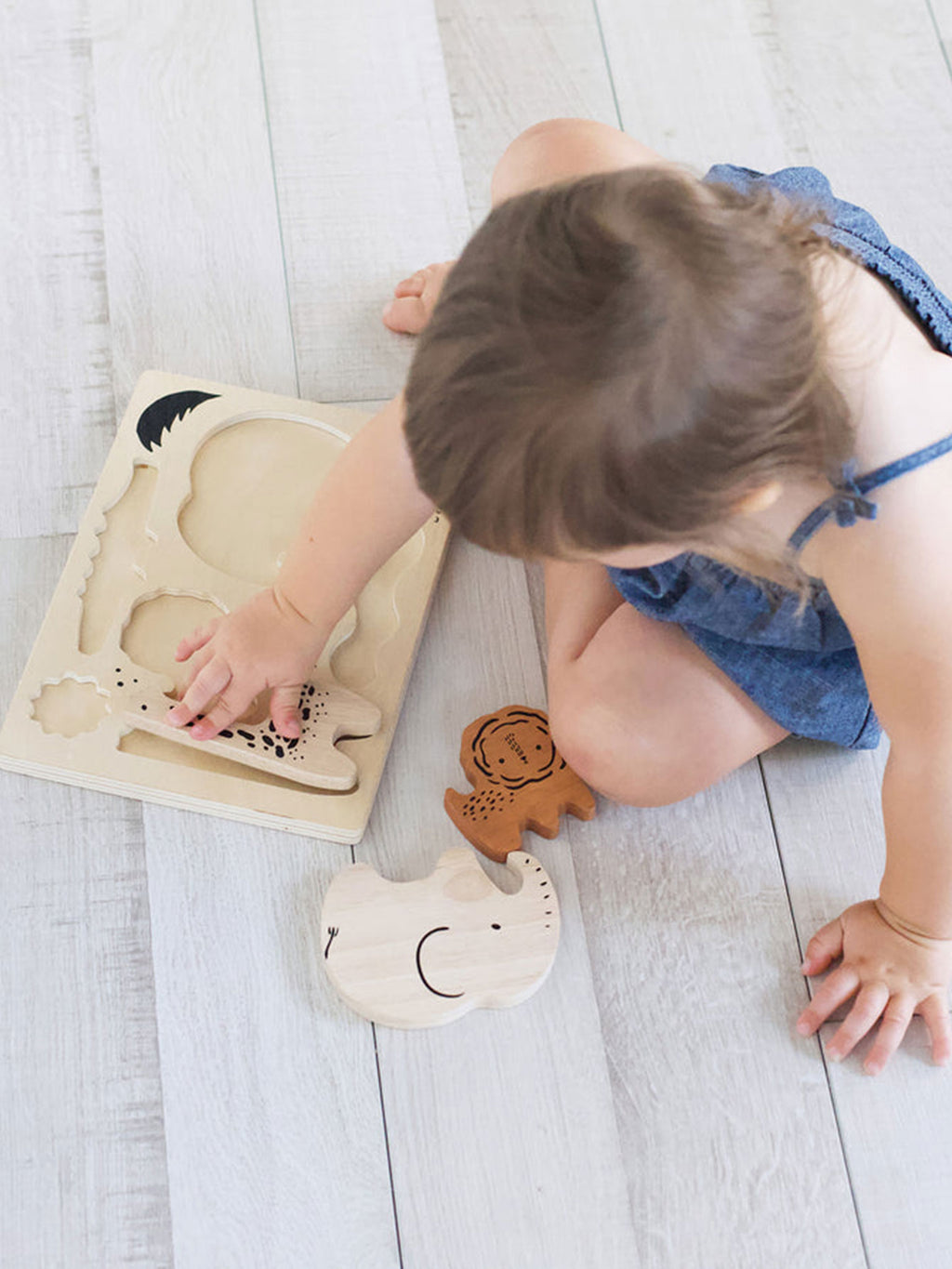 Safari Animals Wooden Tray Puzzle Baby-Kids : Toys : Puzzle Wee Gallery Baby Safari Animals Wooden Tray Puzzle | Colored Organics®