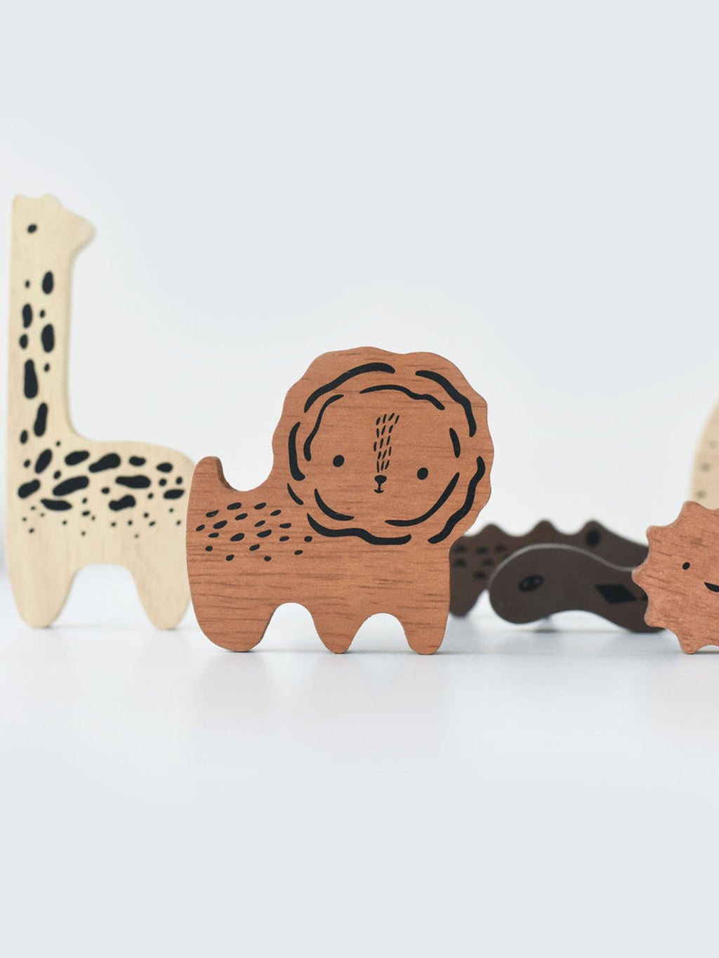 Safari Animals Wooden Tray Puzzle Baby-Kids : Toys : Puzzle Wee Gallery Baby Safari Animals Wooden Tray Puzzle | Colored Organics®