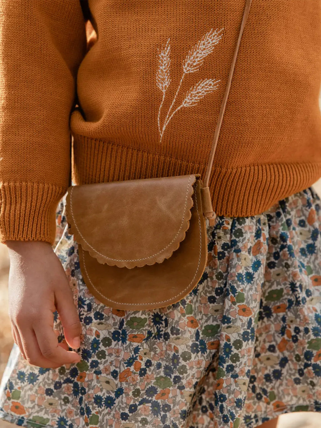 Toddler Scalloped Leather Purse Kids : Accessories : Bags Sun & Lace Scalloped Leather Toddler Purse | Colored Organics®